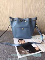 New Top Quality Copy Michael Kors Genuine Leather Blue Bucket  Women's Bag